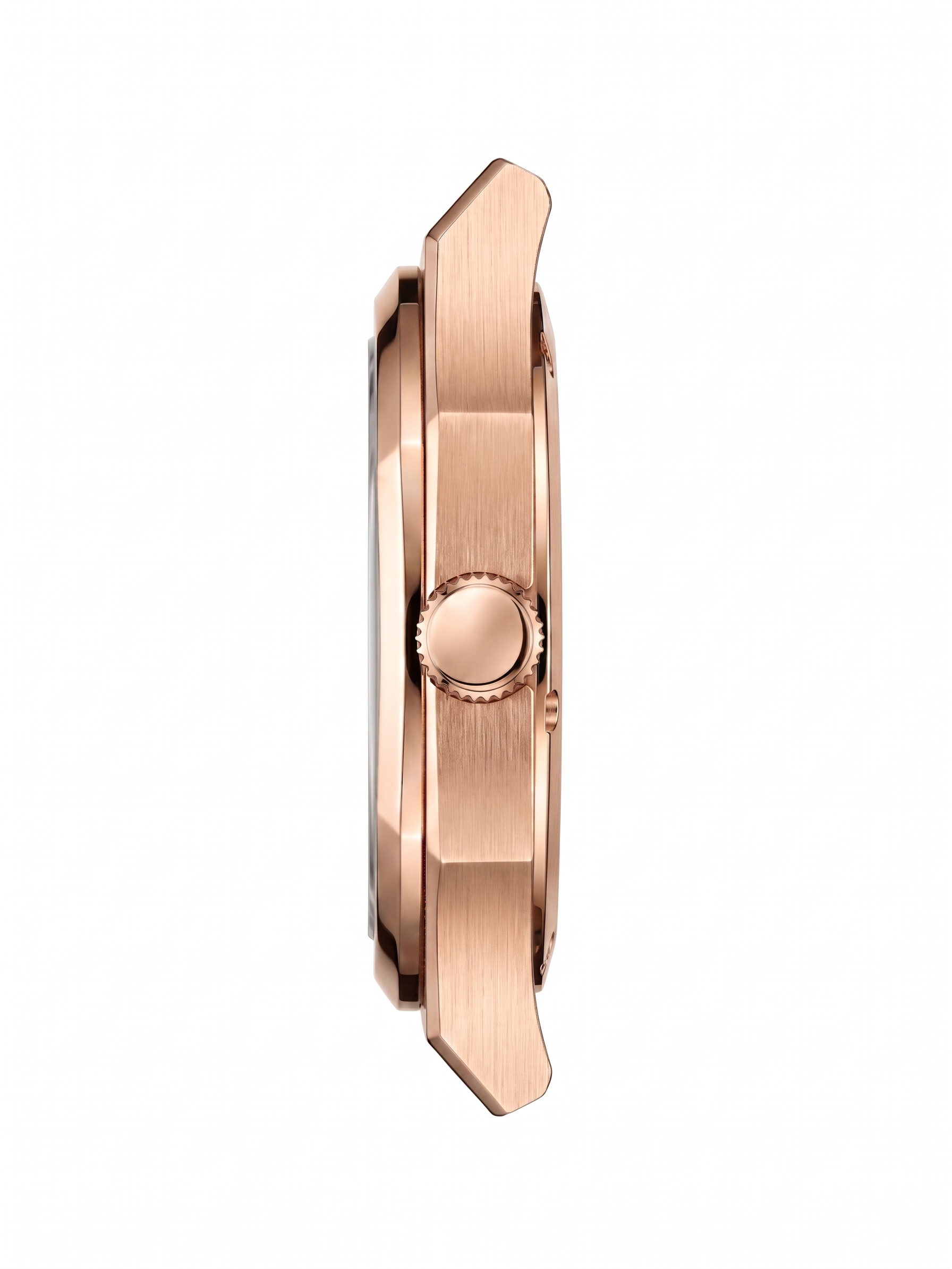 Boîtier 38 mm de la montre DELOR ONDA 01 or rose — vue de profil