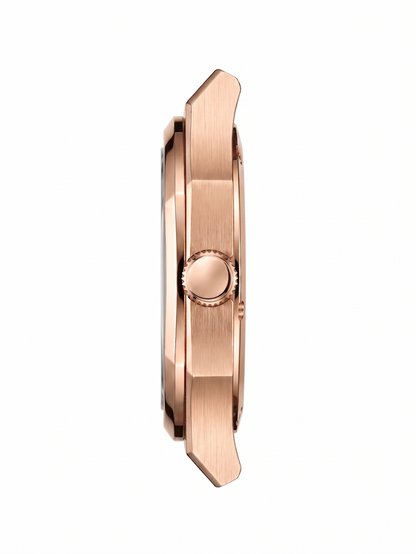 Boîtier 38 mm de la montre DELOR ONDA 01 or rose — vue de profil