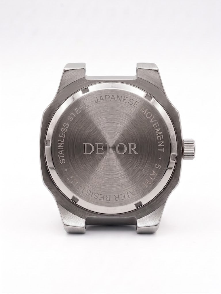 Delor Onda 02 Montre argent cadran noir