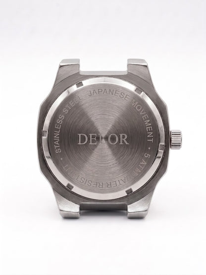 Delor Onda 02 Montre argent cadran noir